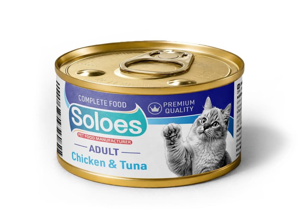 Soloes Complete Wet Food for Adult Cats with Chicken and Tuna