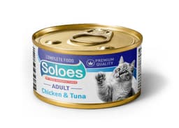 Soloes Complete Wet Food for Adult Cats with Chicken and Tuna