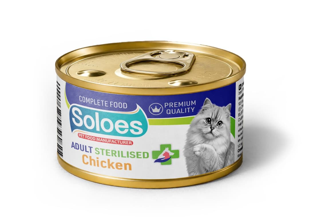 Soloes Complete Wet Food for Sterilized Cats with Chicken
