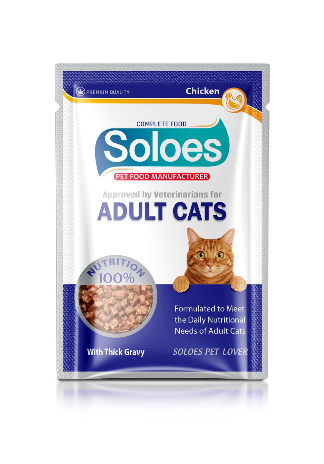 Soloes Wet Cat Food with Chicken in Pouch